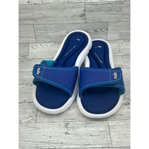Nike Comfort Footbed Slides‎ Womens Size 7 Blue Adjustable Strap Sandals